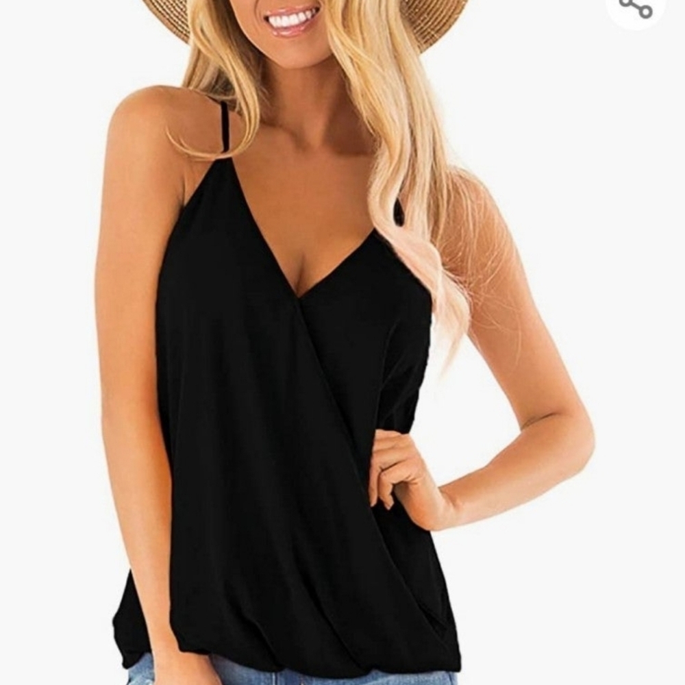 Aokosor (SIZE XL) Womens Deep V Neck Wrap Spaghetti Strap